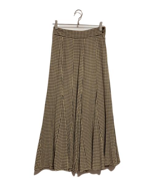 JOURNAL STANDARD（ジャーナルスタンダード）JOURNAL STANDARD (ジャーナルスタンダード) ギンガムチェックフレアスカート ベージュ サイズ:38 未使用品の古着・服飾アイテム