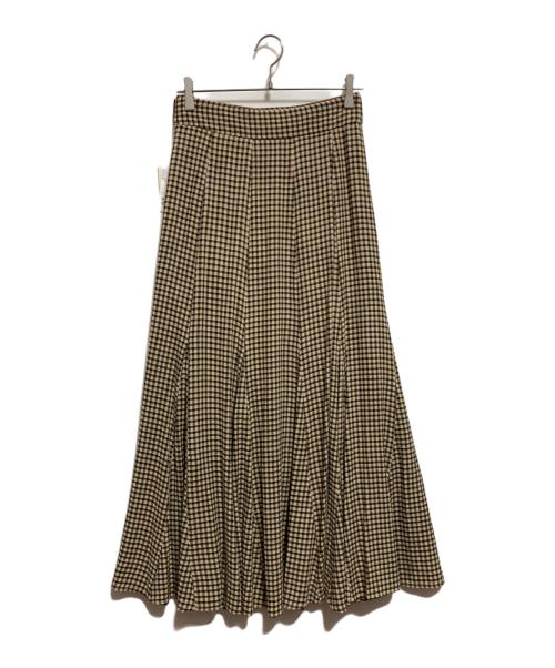JOURNAL STANDARD（ジャーナルスタンダード）JOURNAL STANDARD (ジャーナルスタンダード) ギンガムチェックフレアスカート ベージュ サイズ:38 未使用品の古着・服飾アイテム