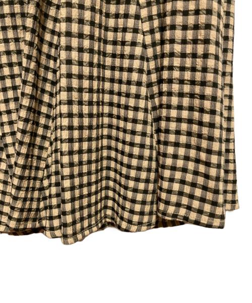 JOURNAL STANDARD（ジャーナルスタンダード）JOURNAL STANDARD (ジャーナルスタンダード) ギンガムチェックフレアスカート ベージュ サイズ:38 未使用品の古着・服飾アイテム