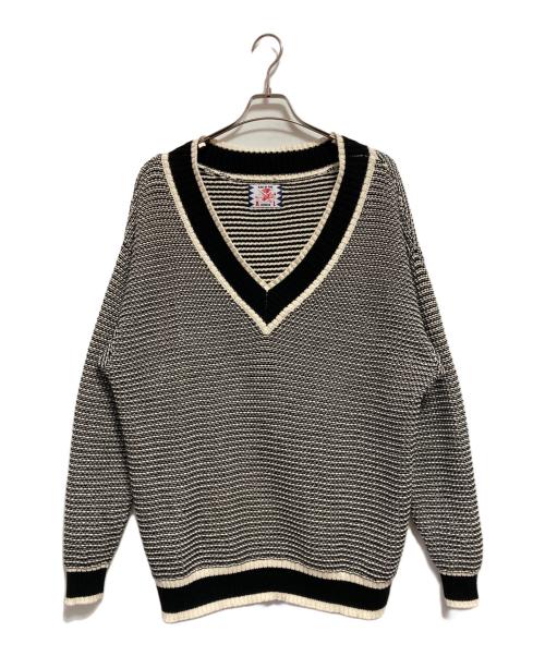 son of the cheese（（サノバチーズ））SON OF THE CHEESE (（サノバチーズ）) チルデンセーター ブラック サイズ:XLの古着・服飾アイテム