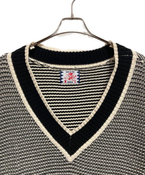 son of the cheese（（サノバチーズ））SON OF THE CHEESE (（サノバチーズ）) チルデンセーター ブラック サイズ:XLの古着・服飾アイテム
