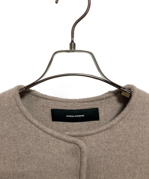 JOURNAL STANDARD（ジャーナルスタンダード）JOURNAL STANDARD (ジャーナルスタンダード) スーパー140ビーバーノーカラーコート ベージュ サイズ:SIZE 38の古着・服飾アイテム