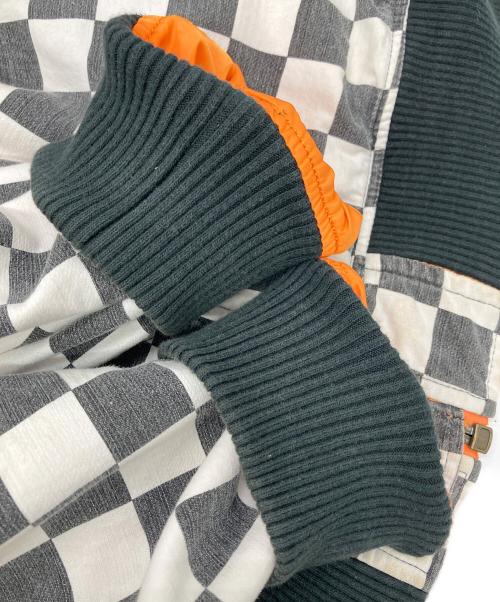 SUPREME（シュプリーム）SUPREME (シュプリーム) Reversible Checkered Ma-1 オレンジ×ブラック×ホワイト サイズ:XLの古着・服飾アイテム