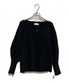uncrave（アンクレイヴ）の古着「MERINO WOOL VOLUMESLEEVE KNIT」｜ブラック
