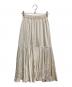 Noble (ノーブル) キュプラサテンギャザースリットスカート ベージュ サイズ:36 未使用品：6000円