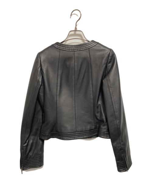 ANAYI（アナイ）ANAYI (アナイ) ノーカラーラムレザージャケット ブラック サイズ:SIZE 38の古着・服飾アイテム