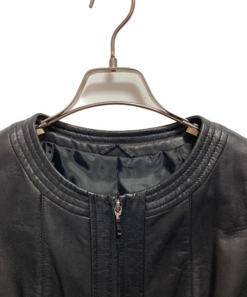 ANAYI（アナイ）ANAYI (アナイ) ノーカラーラムレザージャケット ブラック サイズ:SIZE 38の古着・服飾アイテム