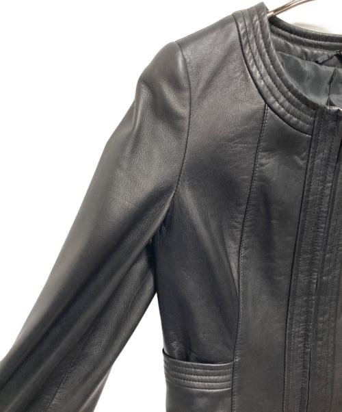 ANAYI（アナイ）ANAYI (アナイ) ノーカラーラムレザージャケット ブラック サイズ:SIZE 38の古着・服飾アイテム