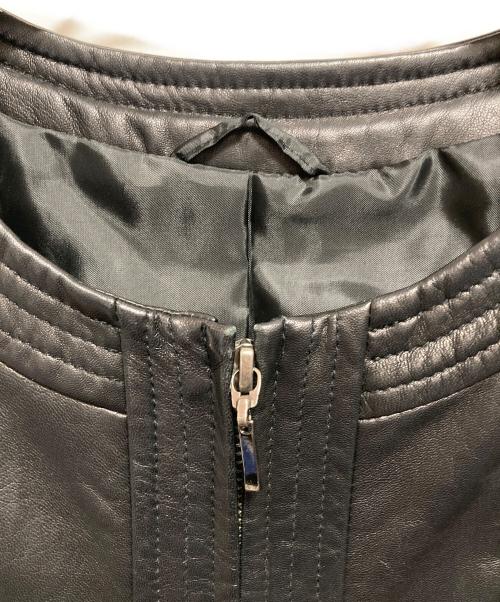ANAYI（アナイ）ANAYI (アナイ) ノーカラーラムレザージャケット ブラック サイズ:SIZE 38の古着・服飾アイテム