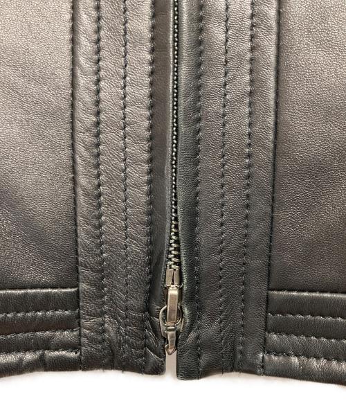 ANAYI（アナイ）ANAYI (アナイ) ノーカラーラムレザージャケット ブラック サイズ:SIZE 38の古着・服飾アイテム