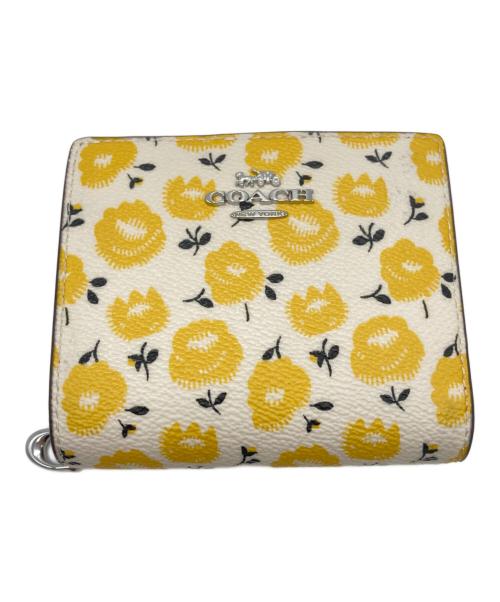 COACH（コーチ）COACH (コーチ) スナップ ウォレット・フローラル プリント イエローの古着・服飾アイテム