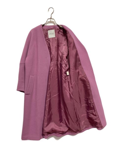 Loulou Willoughby（ルルウィルビー）Loulou Willoughby (ルルウィルビー) ダブルクロスノーカラーワイドスリーブコート ピンク サイズ:SIZE 2の古着・服飾アイテム