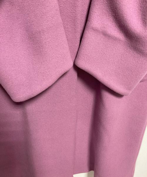 Loulou Willoughby（ルルウィルビー）Loulou Willoughby (ルルウィルビー) ダブルクロスノーカラーワイドスリーブコート ピンク サイズ:SIZE 2の古着・服飾アイテム