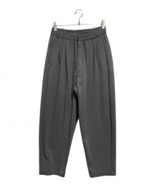 ATTACHMENT（アタッチメント）の古着「COMPRESSED PONTE JERSEY TWO PLEATS TAPERED FIT EASY パンツ」｜オリーブ