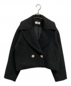 Lily Brownリリーブラウン）の古着「L.B CANDY STOCK ビジューダブルショートコート」｜ブラック