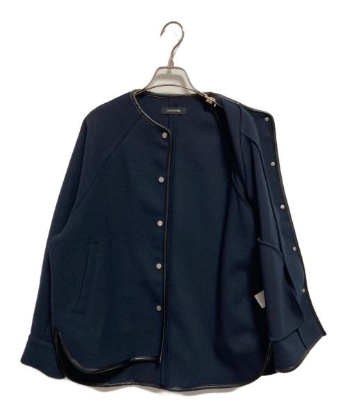 ourhome（アワホーム）ourhome (アワホーム) パイピング使いのノーカラージャケット ネイビー サイズ:FREEの古着・服飾アイテム