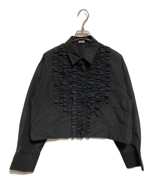 IENA（イエナ）IENA (イエナ) シャツカラーフリルブラウス ブラック サイズ:FREEの古着・服飾アイテム