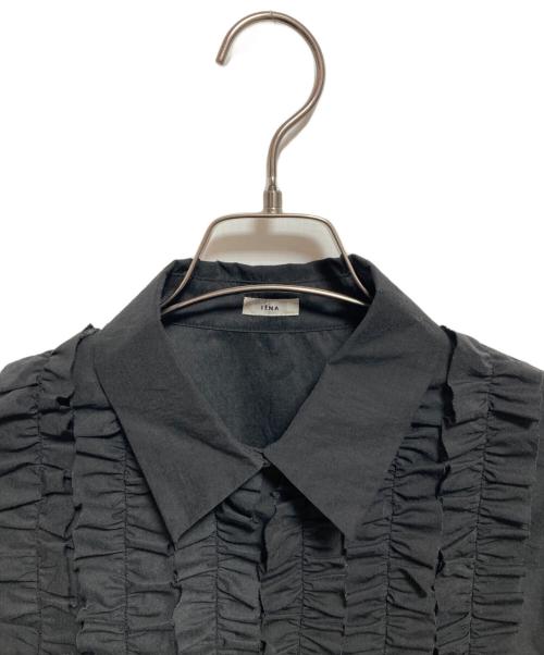 IENA（イエナ）IENA (イエナ) シャツカラーフリルブラウス ブラック サイズ:FREEの古着・服飾アイテム