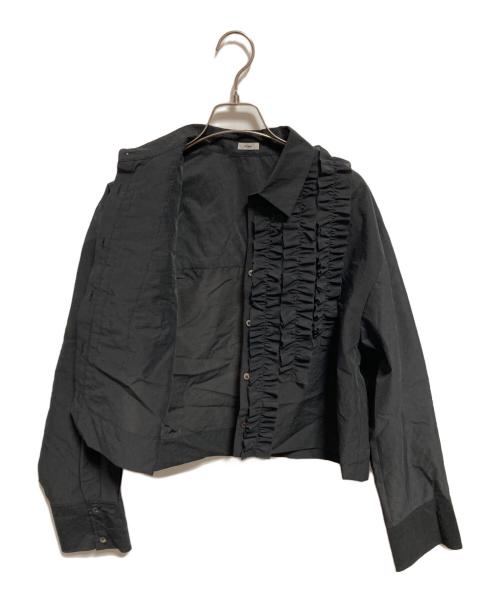 IENA（イエナ）IENA (イエナ) シャツカラーフリルブラウス ブラック サイズ:FREEの古着・服飾アイテム