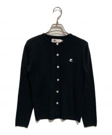 courreges（クレージュ）の古着「ロゴニットカーディガン」｜ブラック