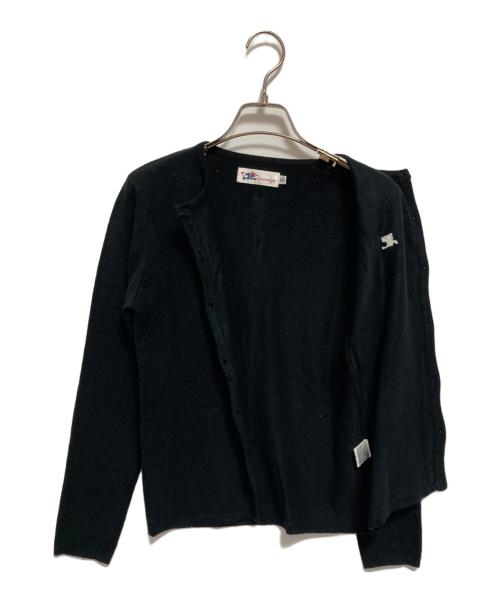 courreges（クレージュ）courreges (クレージュ) ロゴニットカーディガン ブラック サイズ:160Aの古着・服飾アイテム