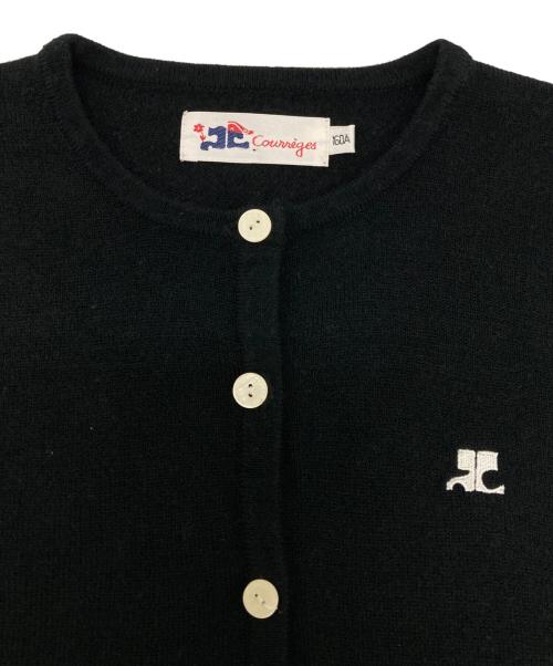 courreges（クレージュ）courreges (クレージュ) ロゴニットカーディガン ブラック サイズ:160Aの古着・服飾アイテム