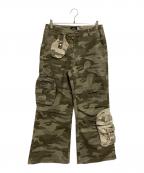 HAS2SONSハズツーソンズ）の古着「マルチポケットカーゴパンツ」｜オリーブ