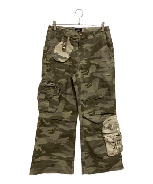 HAS2SONS（ハズツーソンズ）HAS2SONS (ハズツーソンズ) マルチポケットカーゴパンツ オリーブ サイズ:Mの古着・服飾アイテム