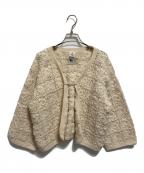 Dot and Stripesドットアンドストライプ）の古着「ネパールかぎ針スクエアモチーフVネックカーディガン」｜アイボリー