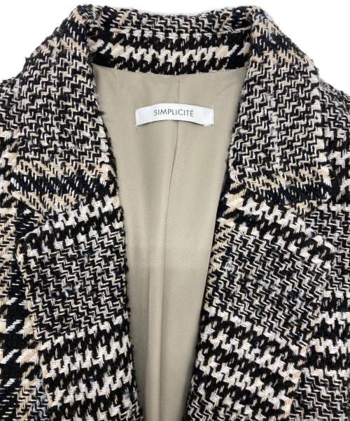 SIMPLICITE（シンプリシテ）SIMPLICITE (シンプリシテ) ツイーディー2Bニュアンスジャケット ブラック×ベージュ サイズ:-の古着・服飾アイテム