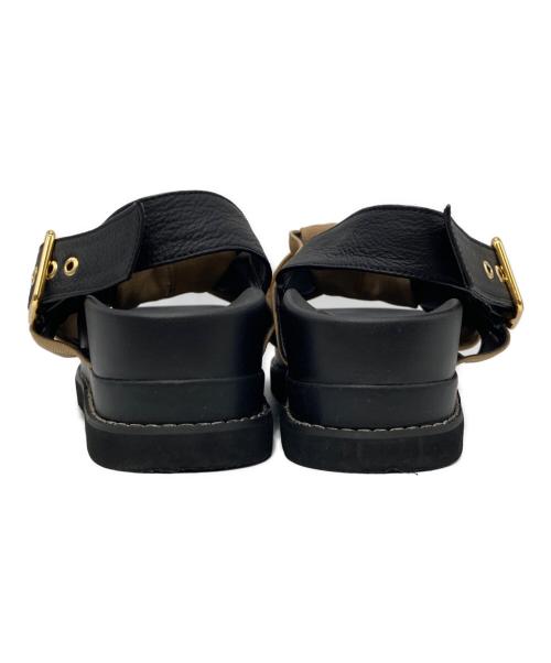 BLUE LABEL CRESTBRIDGE（ブルーレーベルクレストブリッジ）BLUE LABEL CRESTBRIDGE (ブルーレーベルクレストブリッジ) リボンモチーフサンダル ベージュ サイズ:Sの古着・服飾アイテム