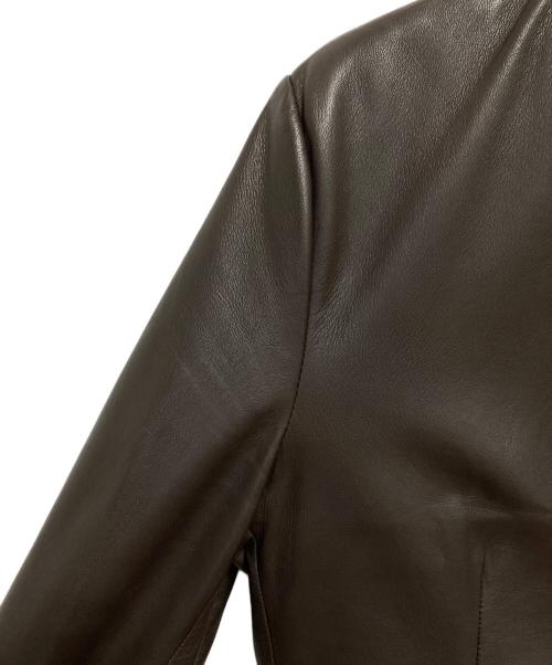 Haruf（ハルフ）haruf (ハルフ) レザージャケット ブラウン サイズ:Mの古着・服飾アイテム