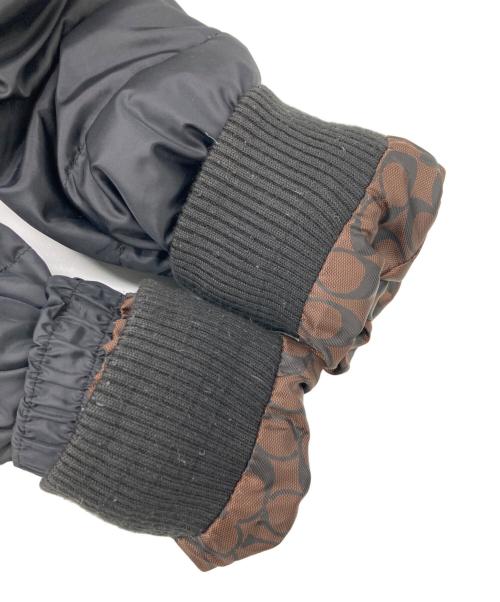 COACH（コーチ）COACH (コーチ) 裏地シグネチャー柄ダウンコート ブラック サイズ:Mの古着・服飾アイテム