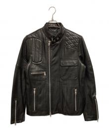 DIESEL Black Gold（ディーゼル ブラック ゴールド）の古着「LUNT ラムレザージャケット」｜ブラック