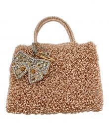 ANTEPRIMA（アンテプリマ）の古着「リボンチャーム付きミニワイヤーバッグ」｜ベージュ