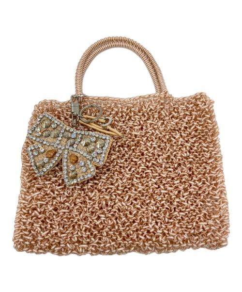 ANTEPRIMA（アンテプリマ）ANTEPRIMA (アンテプリマ) リボンチャーム付きミニワイヤーバッグ ベージュの古着・服飾アイテム