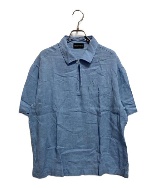 EMPORIO ARMANI（エンポリオ アルマーニ）EMPORIO ARMANI (エンポリオ アルマーニ) リネンプルオーバーシャツ ブルー サイズ:Lの古着・服飾アイテム