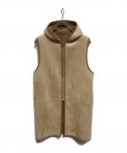 THE PAUSEザポーズ）の古着「ボアフードロングジレ」｜ベージュ