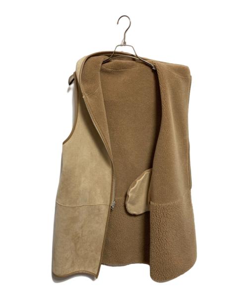 THE PAUSE（ザポーズ）THE PAUSE (ザポーズ) ボアフードロングジレ ベージュ サイズ:FREEの古着・服飾アイテム