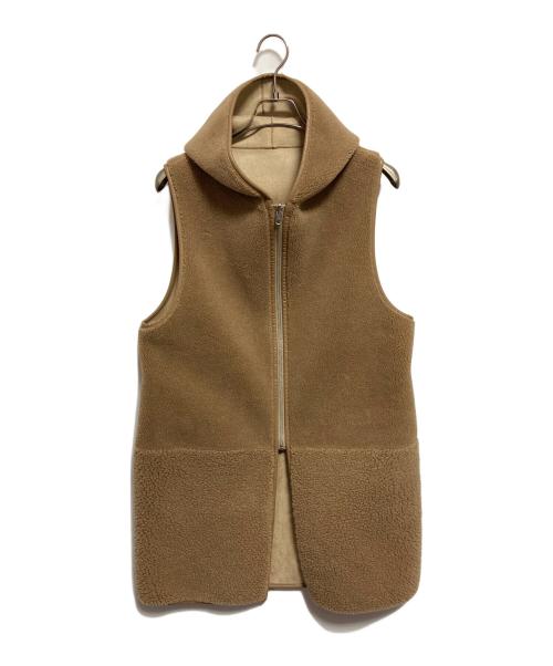 THE PAUSE（ザポーズ）THE PAUSE (ザポーズ) ボアフードロングジレ ベージュ サイズ:FREEの古着・服飾アイテム