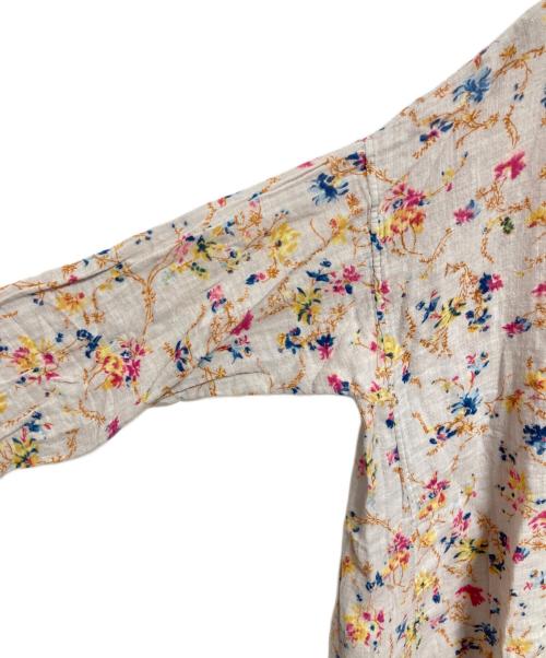 45R（フォーティファイブ・アール）45R (フォーティファイブ・アール) インドカディフレアブラウス ベージュの古着・服飾アイテム