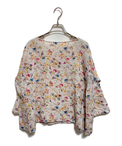 45R（フォーティファイブ・アール）45R (フォーティファイブ・アール) インドカディフレアブラウス ベージュの古着・服飾アイテム