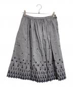 45Rフォーティファイブ・アール）の古着「リネン刺繍フレアスカート」｜グレー