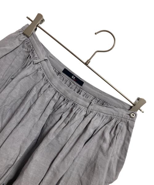 45R（フォーティファイブ・アール）45R (フォーティファイブ・アール) リネン刺繍フレアスカート グレー サイズ:2の古着・服飾アイテム