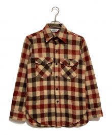 WOOLRICH（ウールリッチ）の古着「70sウールチェックシャツ」｜ベージュ