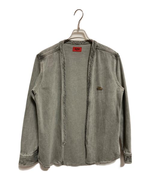 424（フォートゥーフォー）424 (フォートゥーフォー) デニムカーディガン グレー サイズ:Sの古着・服飾アイテム