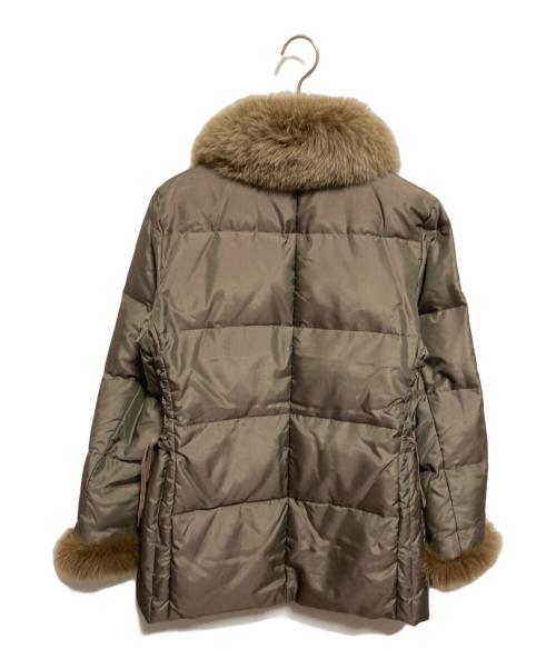 Leilian（レリアン）LEILIAN (レリアン) フォックスファー付ダウンコート カーキ サイズ:11の古着・服飾アイテム