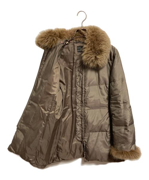 Leilian（レリアン）LEILIAN (レリアン) フォックスファー付ダウンコート カーキ サイズ:11の古着・服飾アイテム