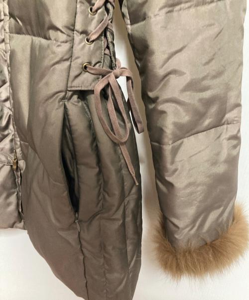 Leilian（レリアン）LEILIAN (レリアン) フォックスファー付ダウンコート カーキ サイズ:11の古着・服飾アイテム