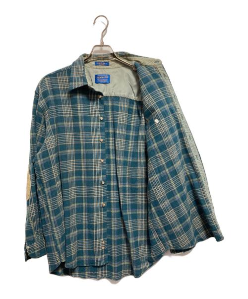 PENDLETON（ペンドルトン）PENDLETON (ペンドルトン) 90’S エルボーパッチチェックシャツ グリーン サイズ:Lの古着・服飾アイテム